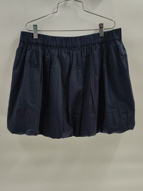Calvin Klein Bubble Skirt Preppy Casual Chich Navy 100% Cotton